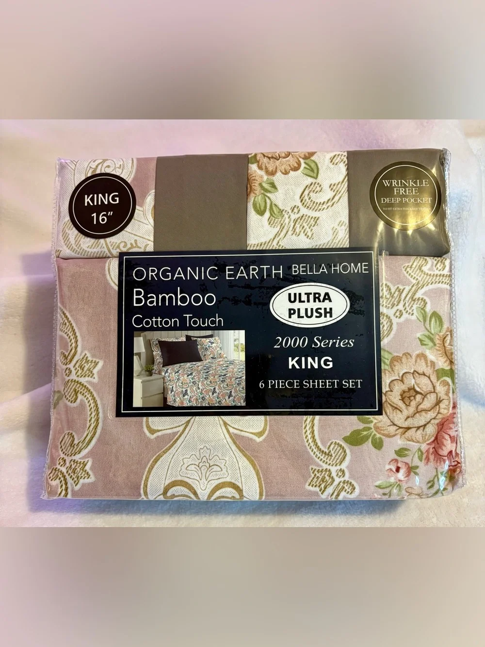 Organic Earth 2000 Series  Bamboo Cotton-Touch 6 pc  King Sheet Set